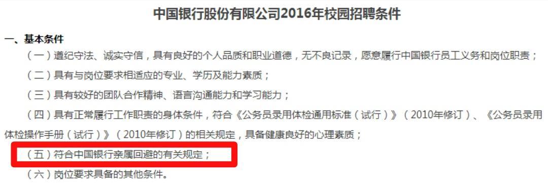 银行亲属回避